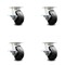 Service Caster 5 Inch Kingpinless Rubber on Steel Wheel Swivel Caster Set with Brakes SCC SCC-KP30S520-RSR-SLB-4 - alternate 1